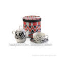 HJCF006-271 red color design transparent ceramic cup with lid